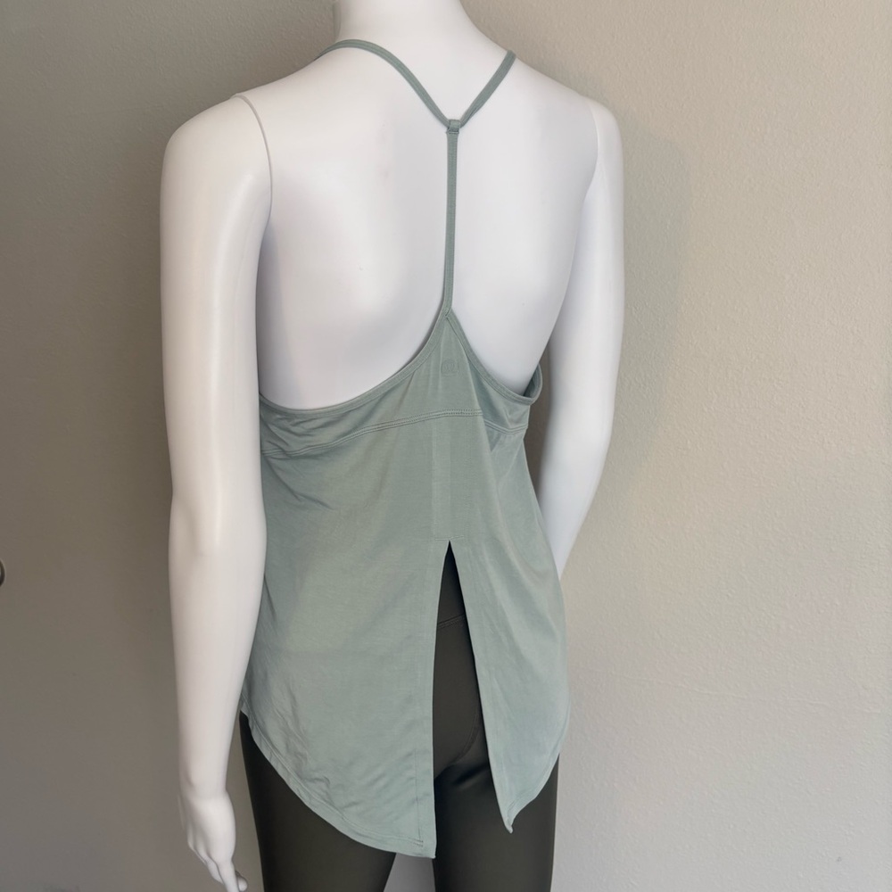 Lululemon V-Neck Halter, Open Back Tank; Pale Blue/Green; Size 6